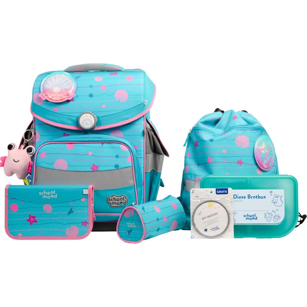 School-Mood Schulranzenset Timeless Pro, Lilly (Mermaid), 7-teilig