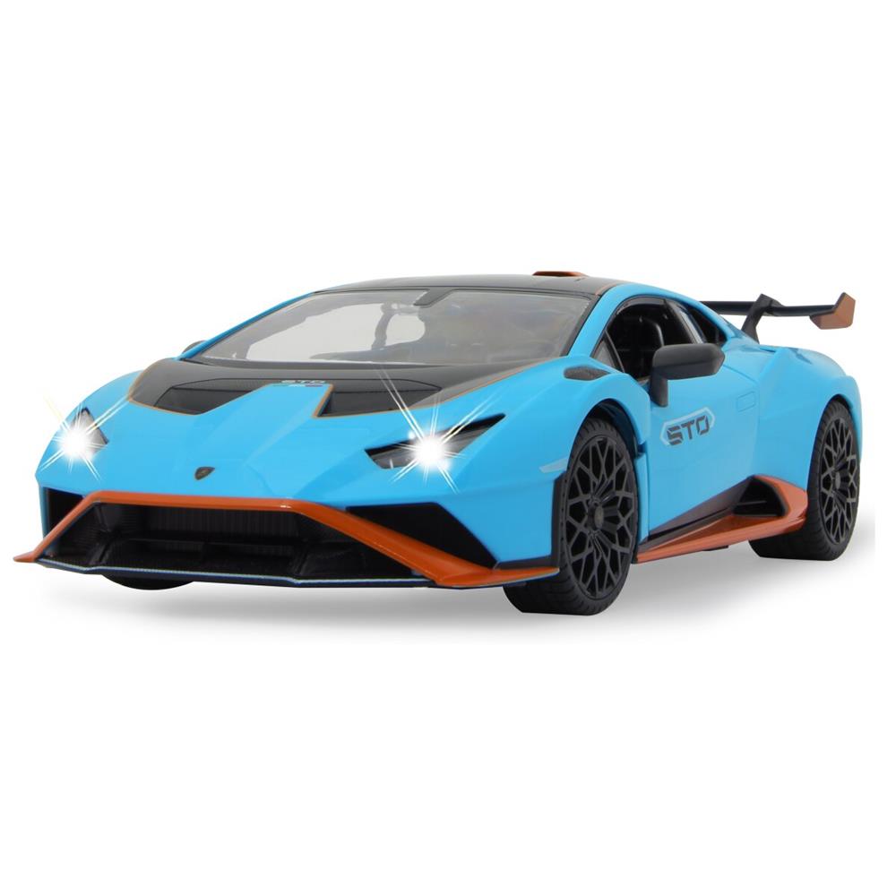 Jamara Lamborghini Huracán STO 1:14 blau 2,4GHz Tür manuell Ferngesteuertes Auto mit LED Fahrlicht