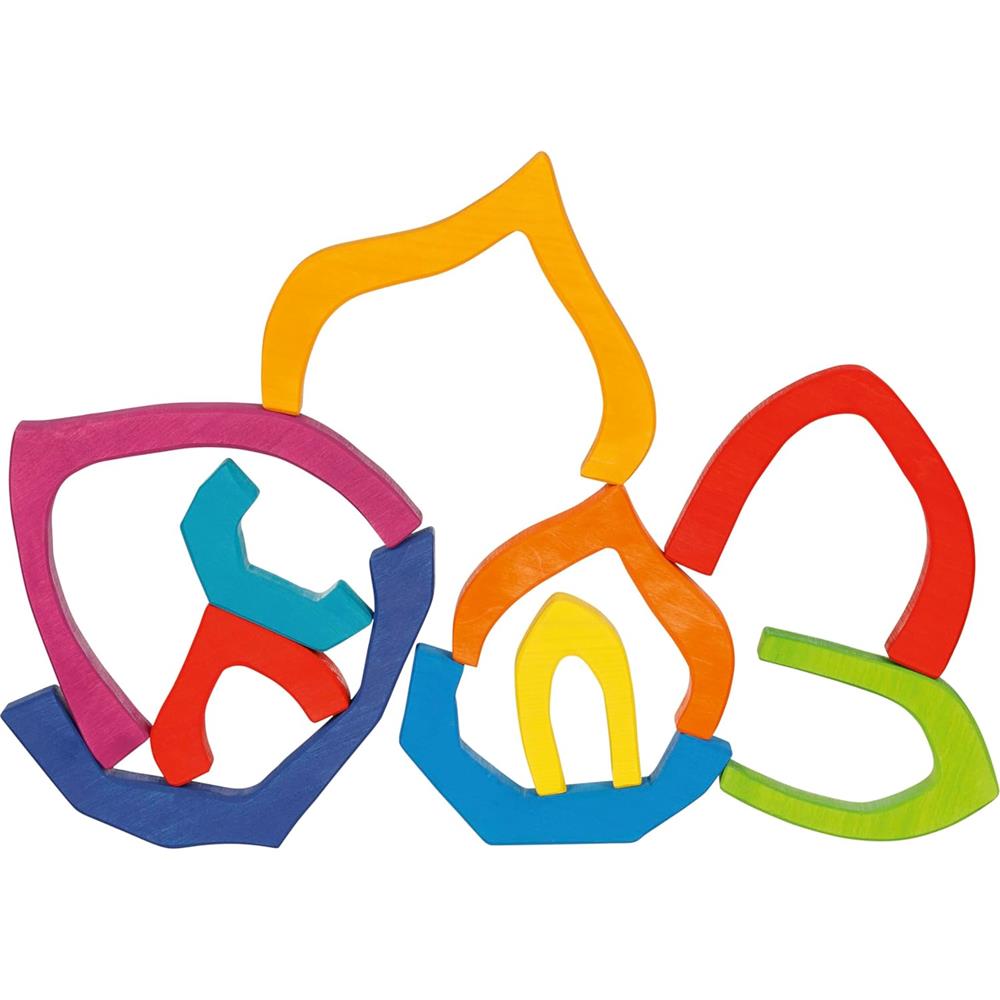 Goki Holzbausteine - Vier Jahreszeiten, bunt lackiert