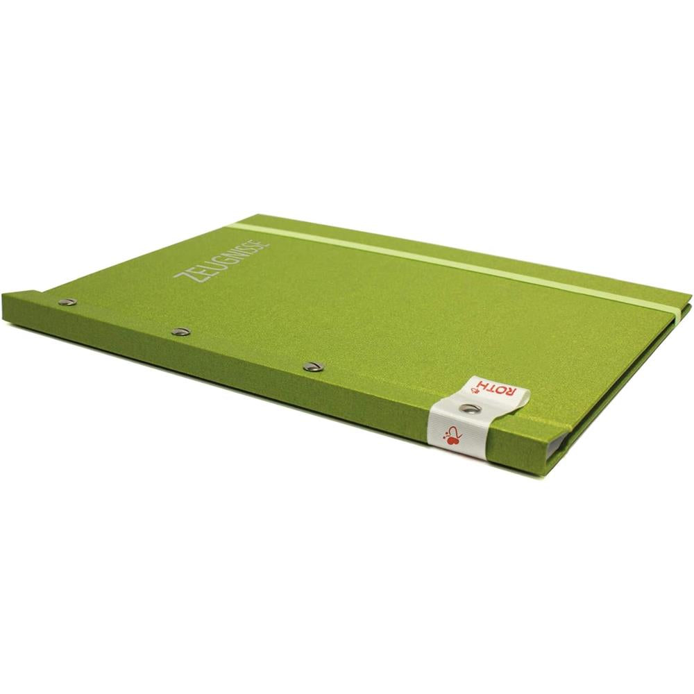 Roth Zeugnismappe Metallium Grün, mit 12 A4 Klarsichthüllen, im Buchleineinband