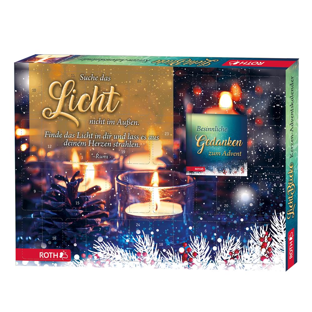 Roth Kerzen Adventskalender Lichtblicke – 24 Duftkerzen & Sprüche für besinnliche Momente