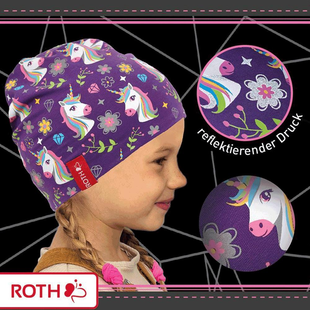 Roth ReflActions Jersey-Beanie Einhorn, 5-8 Jahre, 50-54cm, mit reflektierende Details