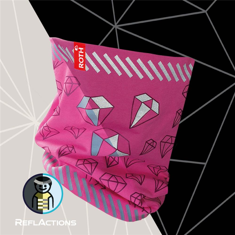 Roth ReflActions Jersey-Loop Diamant, Pink, Schlauchschal mit reflektierenden Details