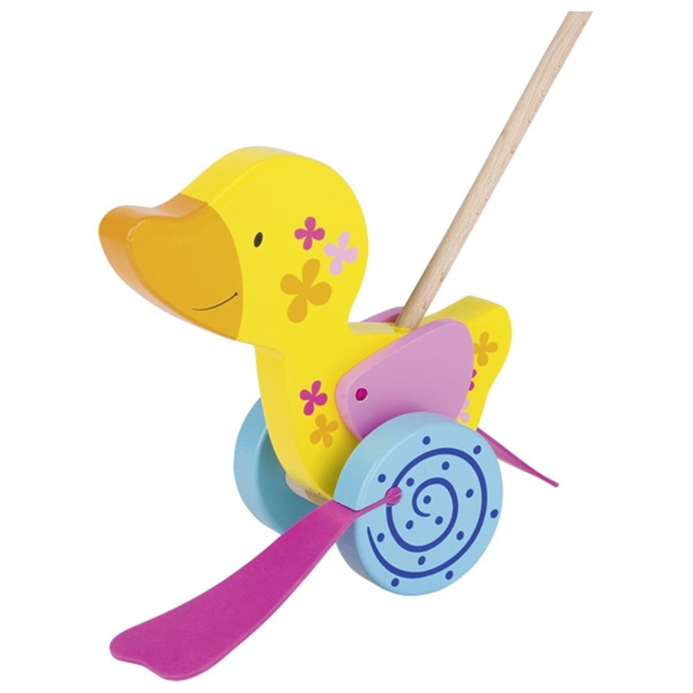 goki Schiebetier Ente Susibelle, Holzspielzeug für Kleinkinder