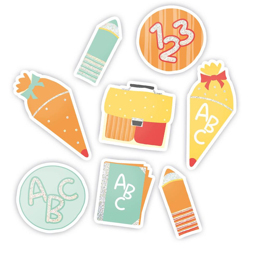 Roth Streudekoration zur Einschulung, 60 Teile, beidseitig bedruckt mit Glitzerfolie