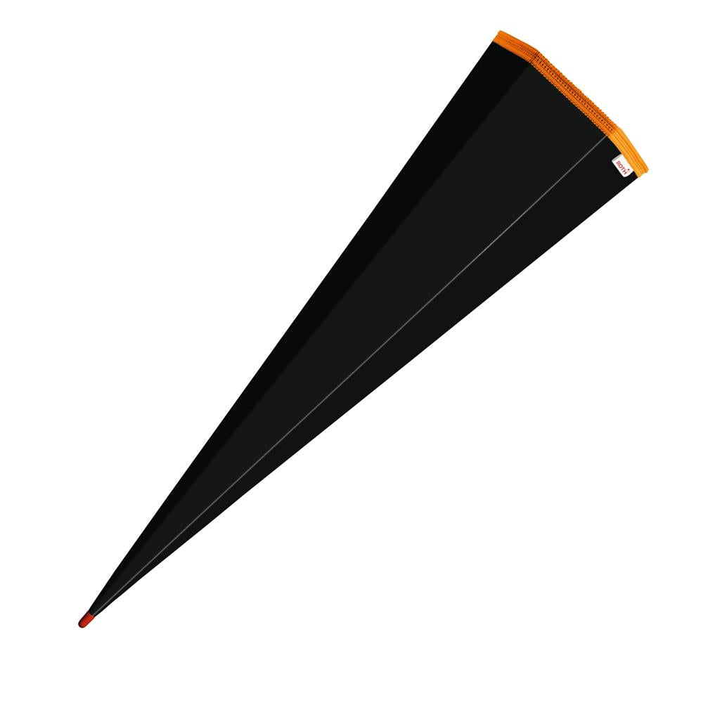 Roth Schultüte-Rohling/Basteltüte, schwarz, 85cm, eckig, Rot(h)-Spitze, ohne Verschluss