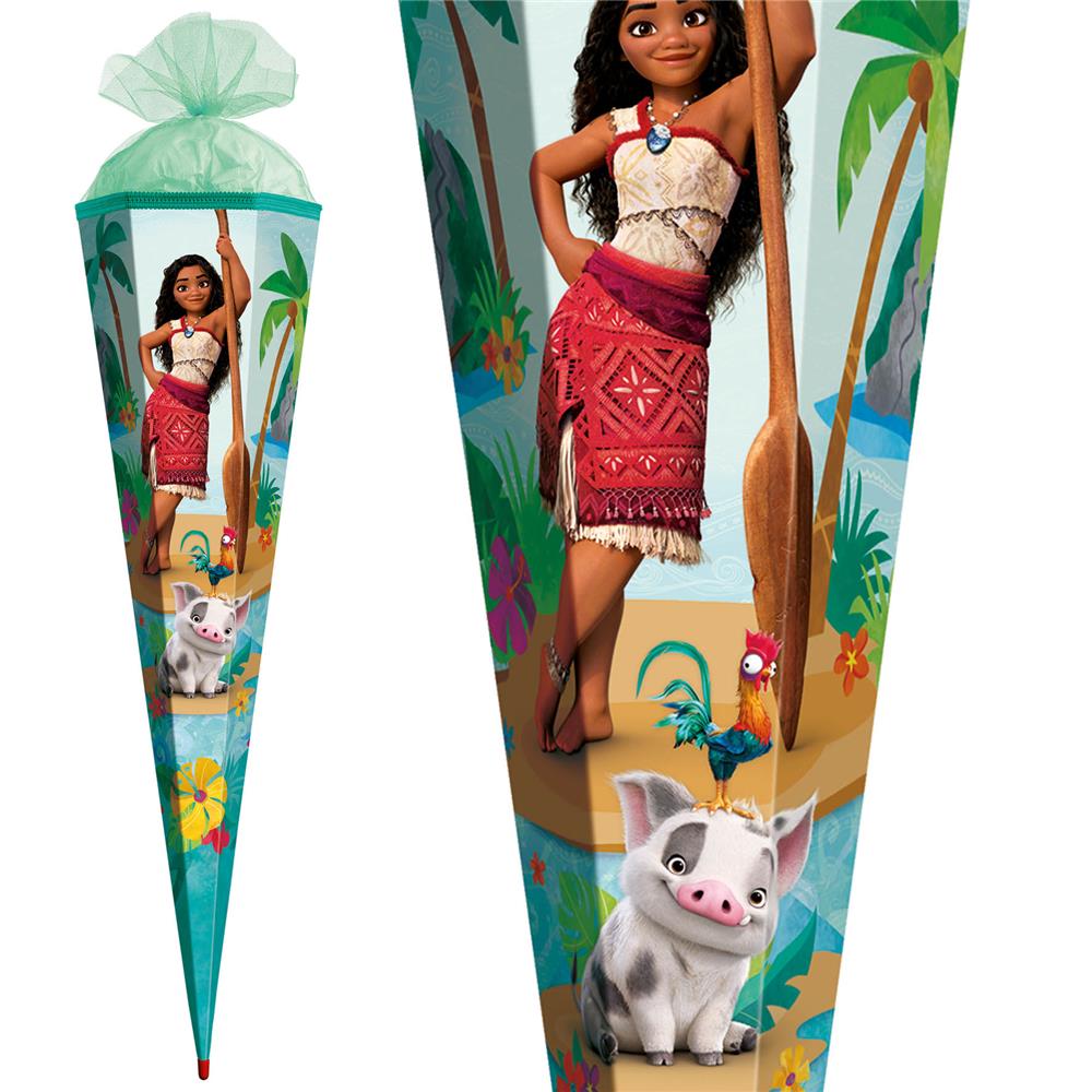 Roth Schultüte Disney Vaiana, 85cm, eckig, Rot(h)-Spitze, Tüllverschluss