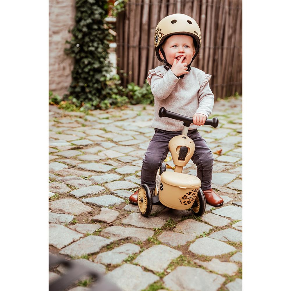 Scoot & Ride Highwaykick 1 Lifestyle, leopard - Kinderroller mit Aufbewahrungsbox