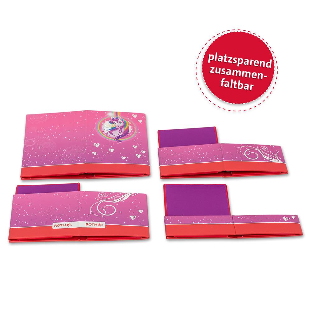Roth Stifteköcher Set, Einhornportrait, Stiftehalter mit 4 faltbaren Boxen aus Pappe