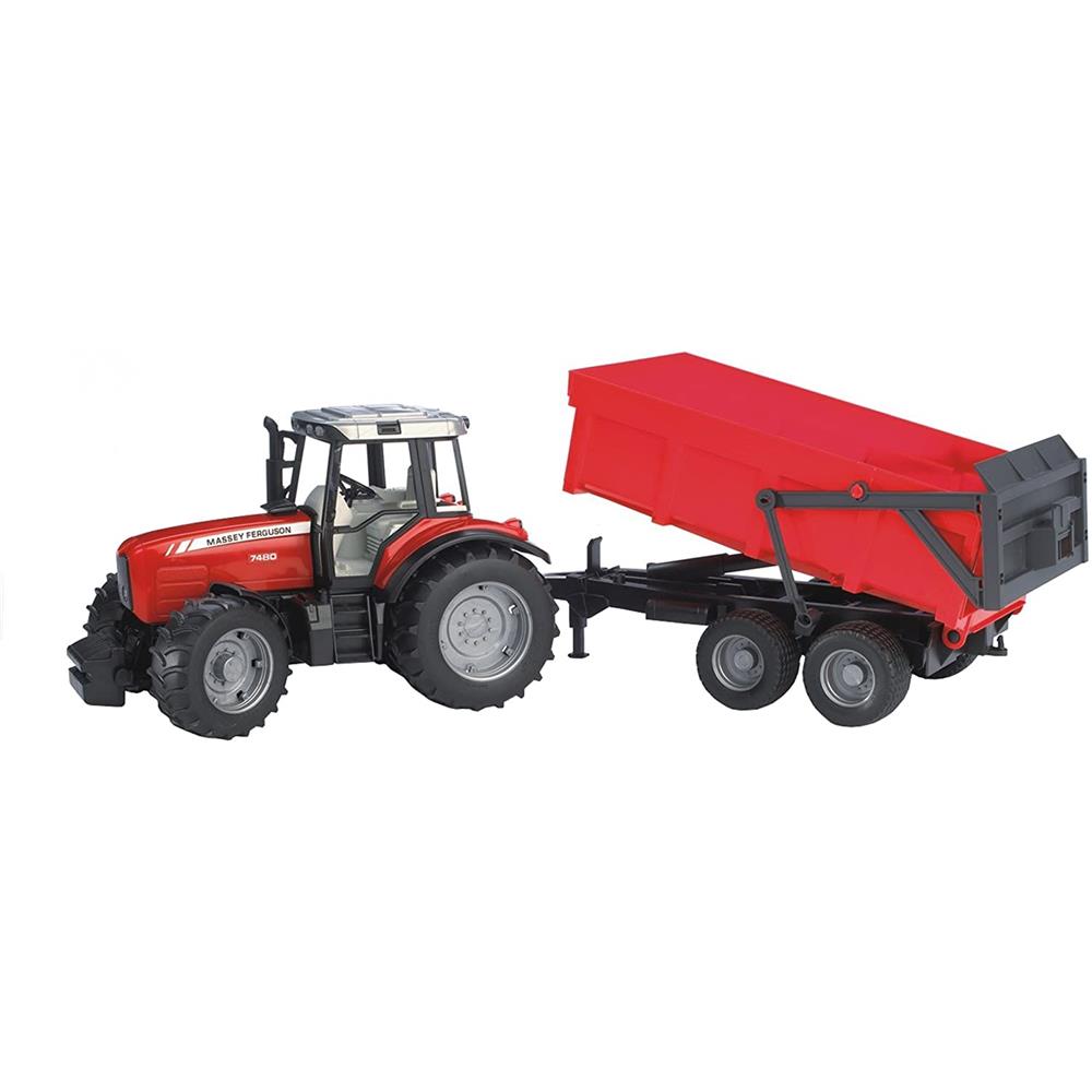 Bruder 02045 - Massey Ferguson 7480 mit Wannenkippanhänger