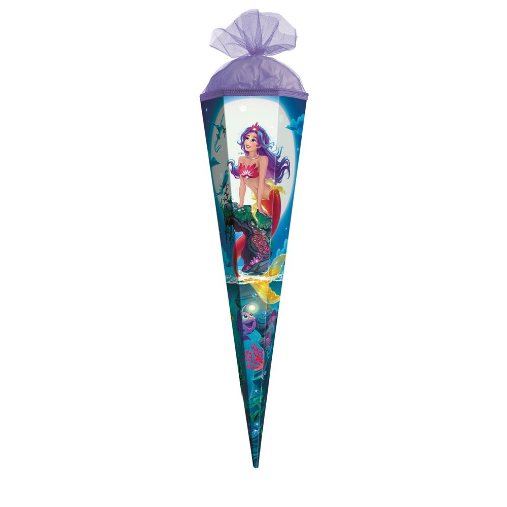 Roth Schultüte Magische Meerjungfrau, 50cm, eckig, Tüllverschluss