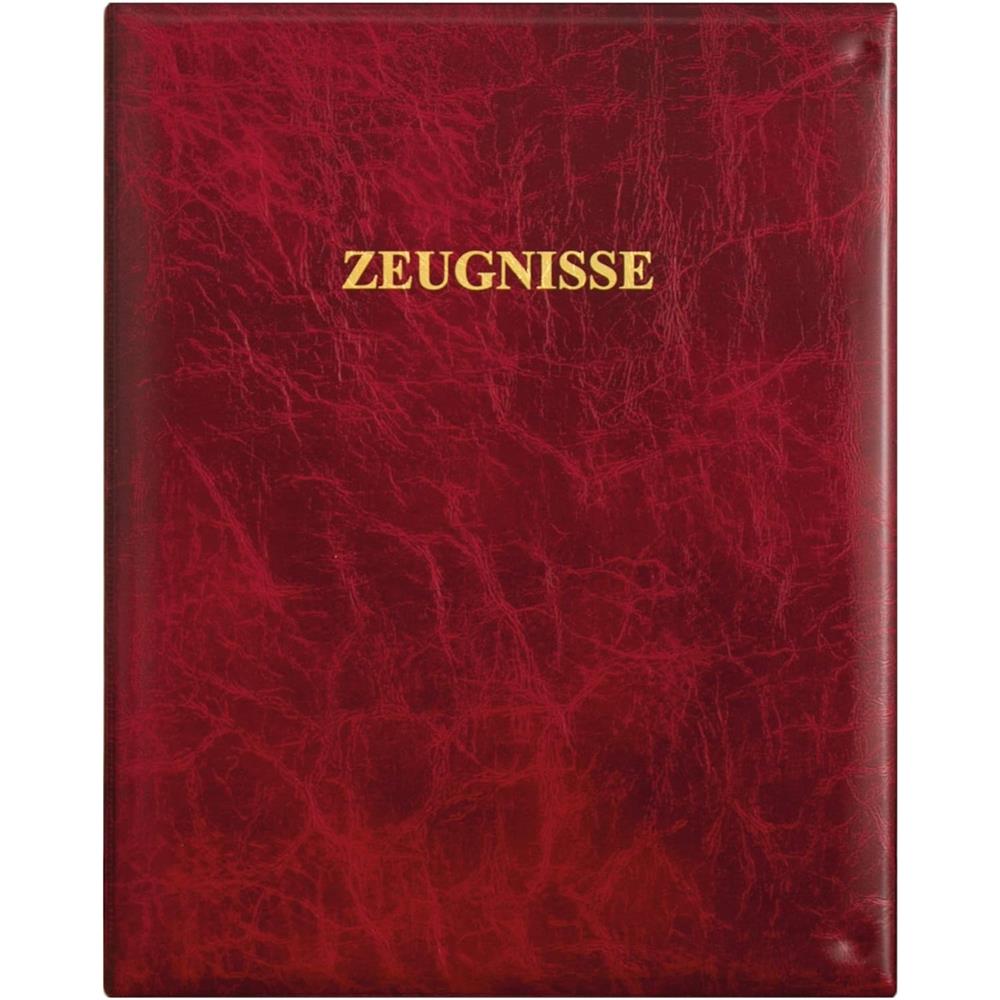 Roth Zeugnismappe Ringbuch A4 Dunkelrot, wattierter Einband, goldene Schrift, ohne Einlagen