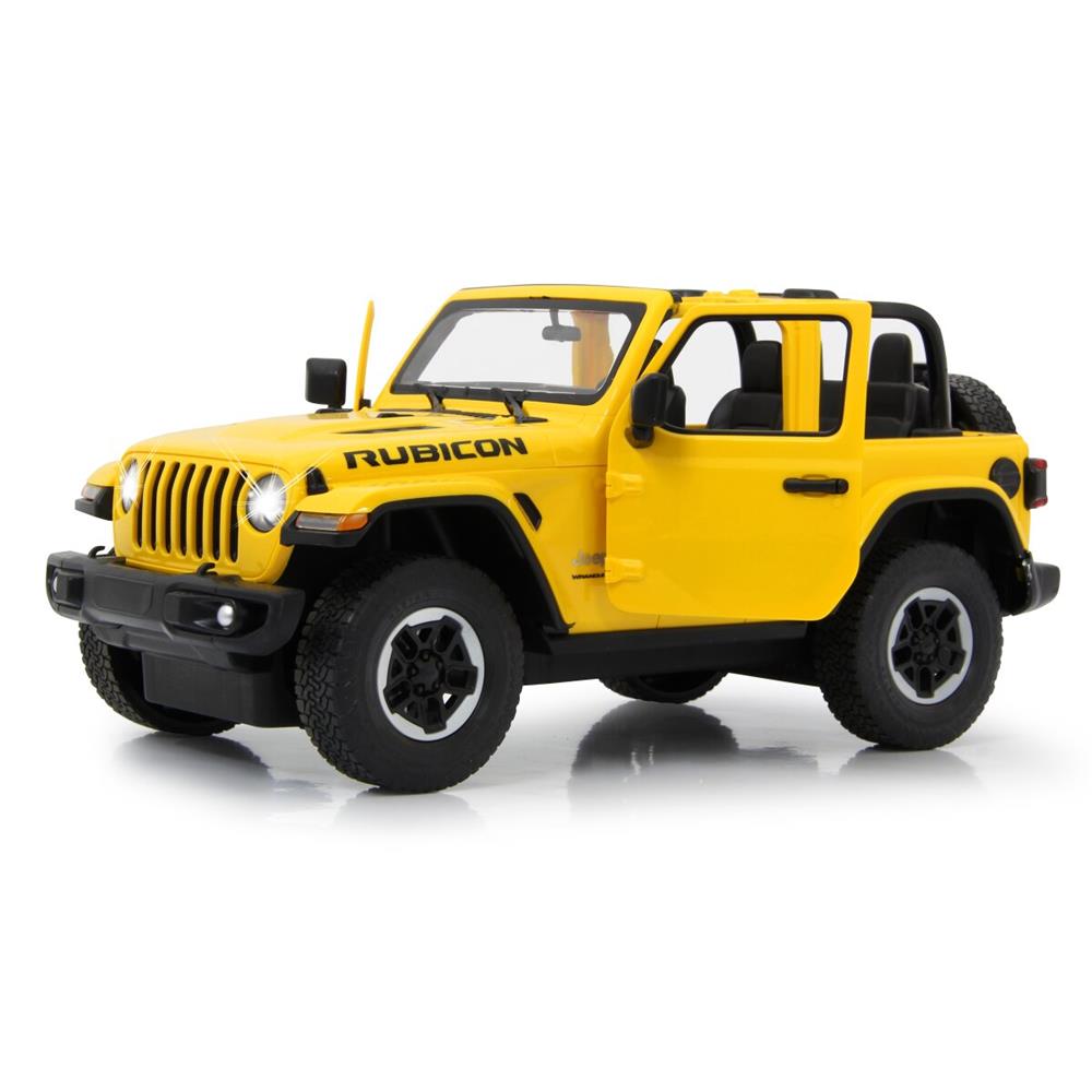 Jamara Jeep Wrangler JL 1:14 gelb 2,4GHz Tür manuell Ferngesteuertes Auto mit LED Fahrlicht