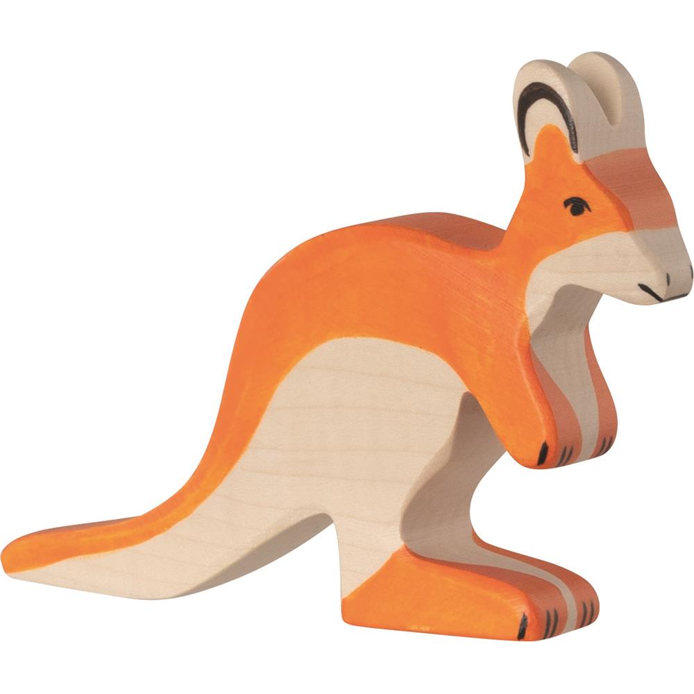 Holztiger Holzfigur - Känguruh, klein, Holzspielzeug, ab 3 Jahren