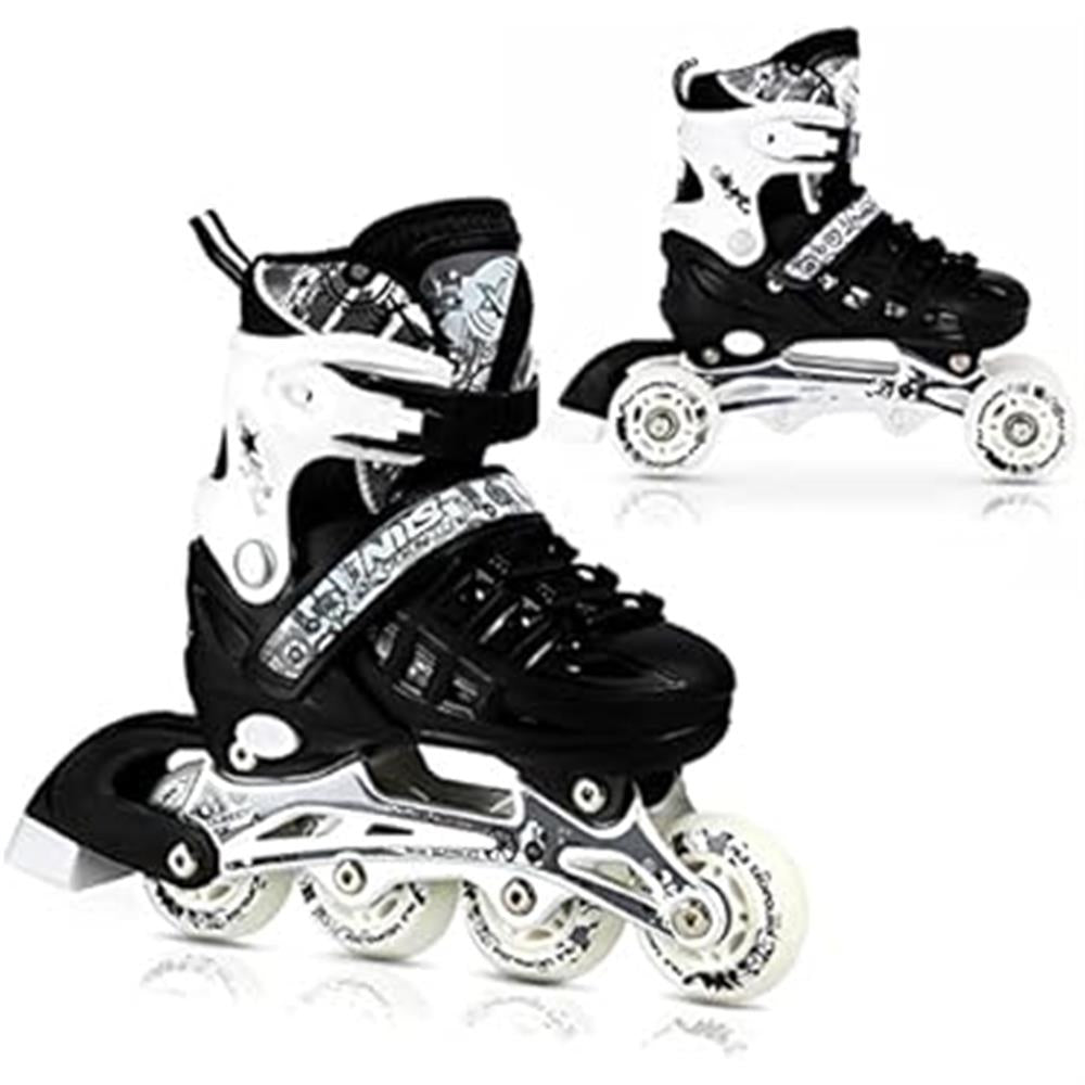 NILS EXTREME NH10905 4in1 Inliner Schlittschuhe Rollschuhe Gr. 39-42, Schwarz, verstellbar