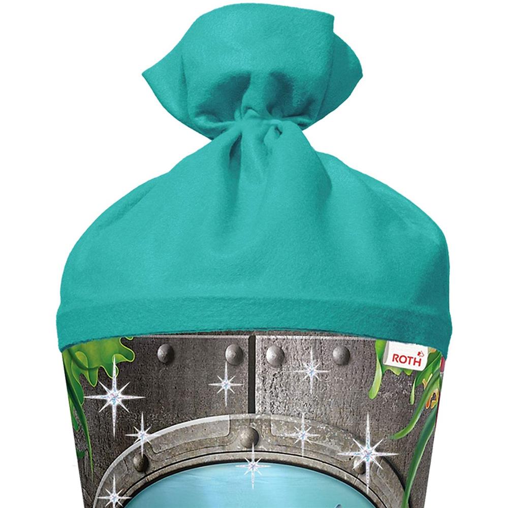 Roth Schultüte Hai, 70cm, rund, Rot(h)-Spitze, Filzverschluss, Folieneffekt