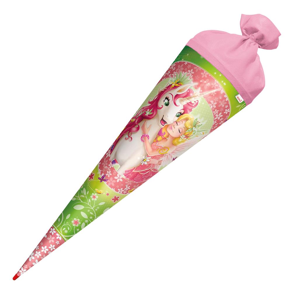 Roth Schultüte Einhornglück, 70cm, rund, Rot(h)-Spitze, Filzverschluss