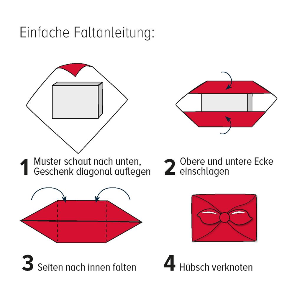 Roth Geschenktuch, 3er Set, Sommer, Geschenke verpacken auf Japanische Art