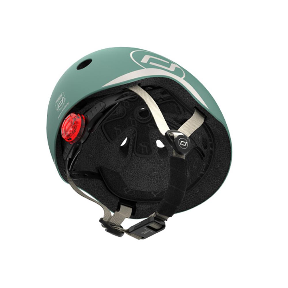 Scoot & Ride Kinderhelm Größe XXS-S (45-51 cm) forest - Schutzhelm mit LED-Licht