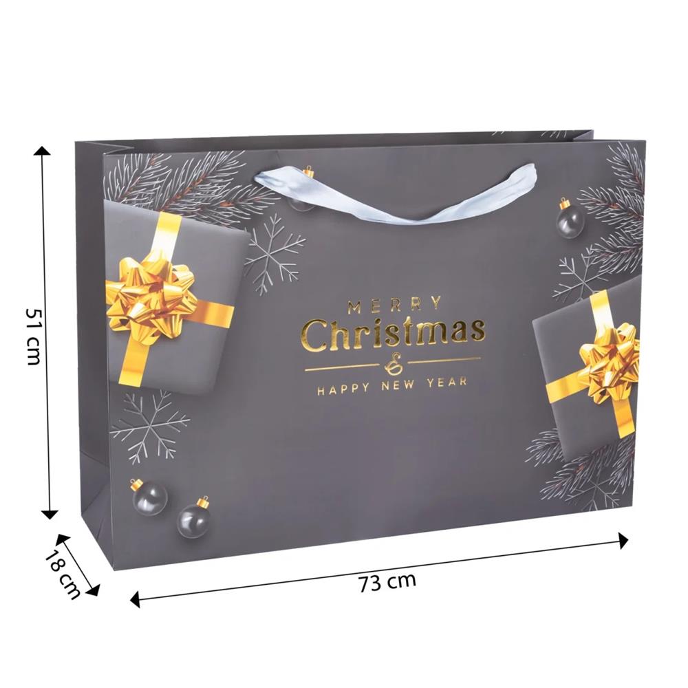 Idena Geschenktasche Merry Christmas 51 x 73 cm XXL Weihnachtsgeschenk Tasche