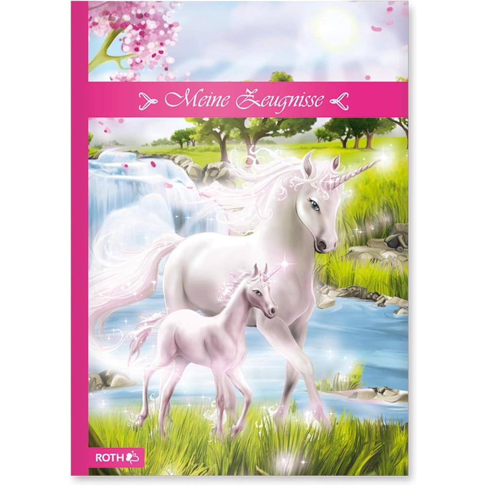 Roth Zeugnismappe Einhorn mit Fohlen, mit 10 A4 Klarsichthüllen