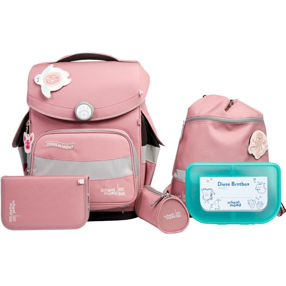 School-Mood Schulranzenset Timeless Pro Axolotl (Ocean Collection), 6-teilig