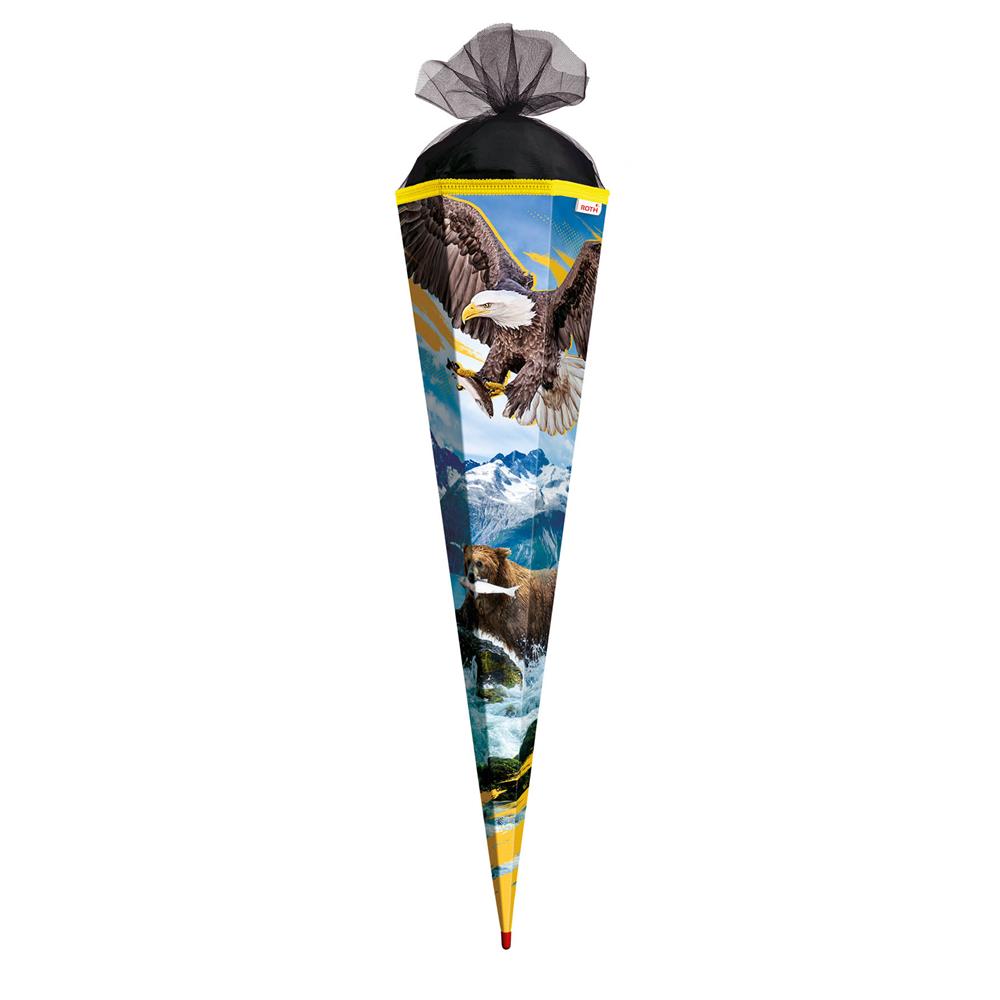 Roth Schultüte Seeadler, 85cm, eckig, Rot(h)-Spitze, Tüllverschluss