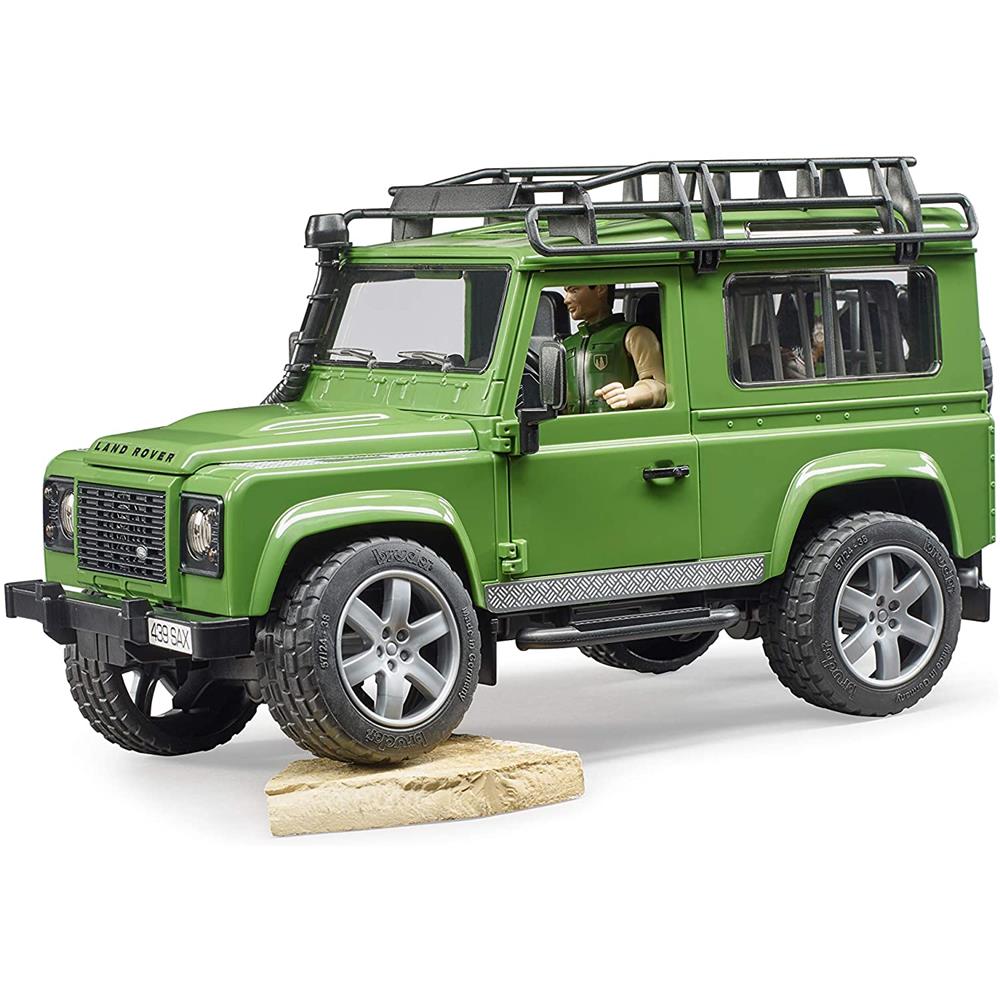 Bruder 02587 - Land Rover Defender Station Wagon mit Förster und Hund
