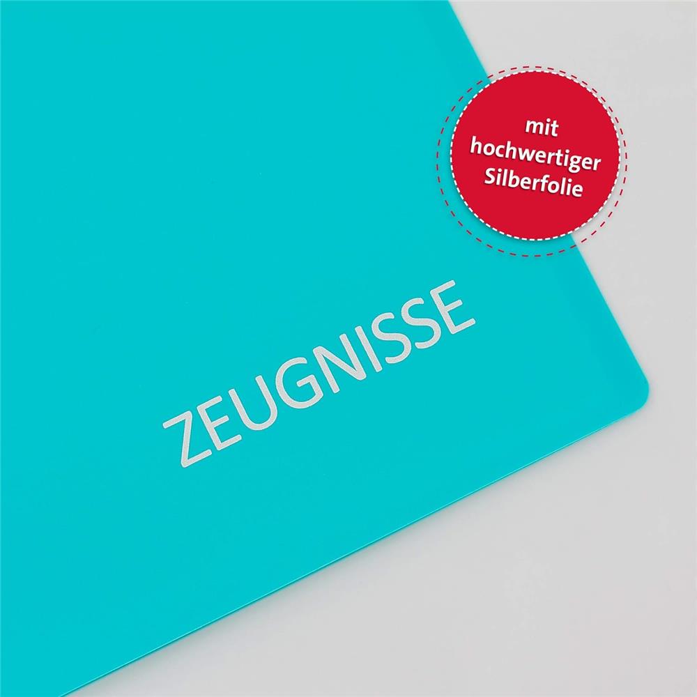 Roth Zeugnismappe Basic Türkis, mit 20 A4 Klarsichthüllen