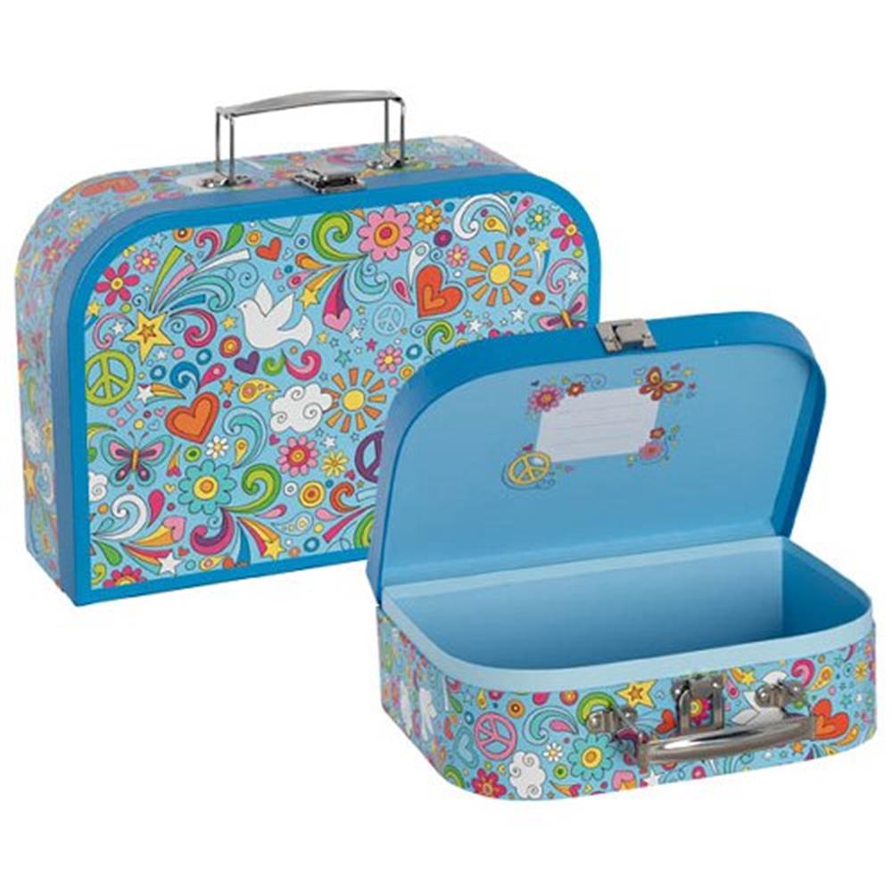 goki Koffer Love & Peace – Spielkoffer aus Kofferpappe, für Kinder ab 3 Jahren