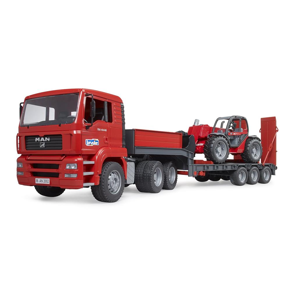 Bruder 02774 - MAN TGA Tieflader und Manitou Teleskoplader MLT 633