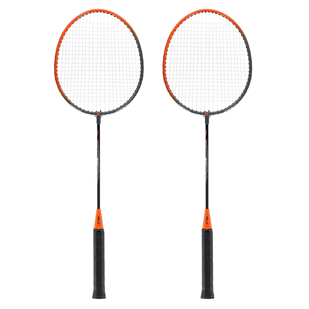 NILS Badmintonschläger Set mit Schutzhülle Freizeit Outdoor Garten Sport
