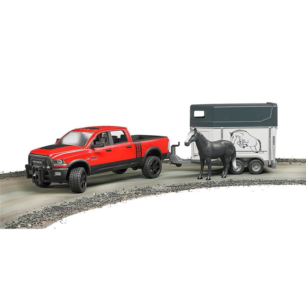 Bruder 02501 - RAM 2500 Power Wagon mit Pferdeanhänger und 1 Pferd