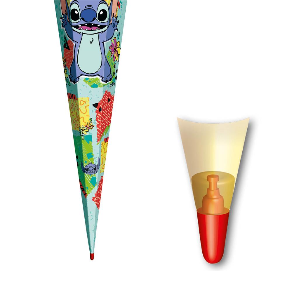 Roth Schultüte Disney Stitch, 85cm, eckig, Rot(h)-Spitze, Tüllverschluss