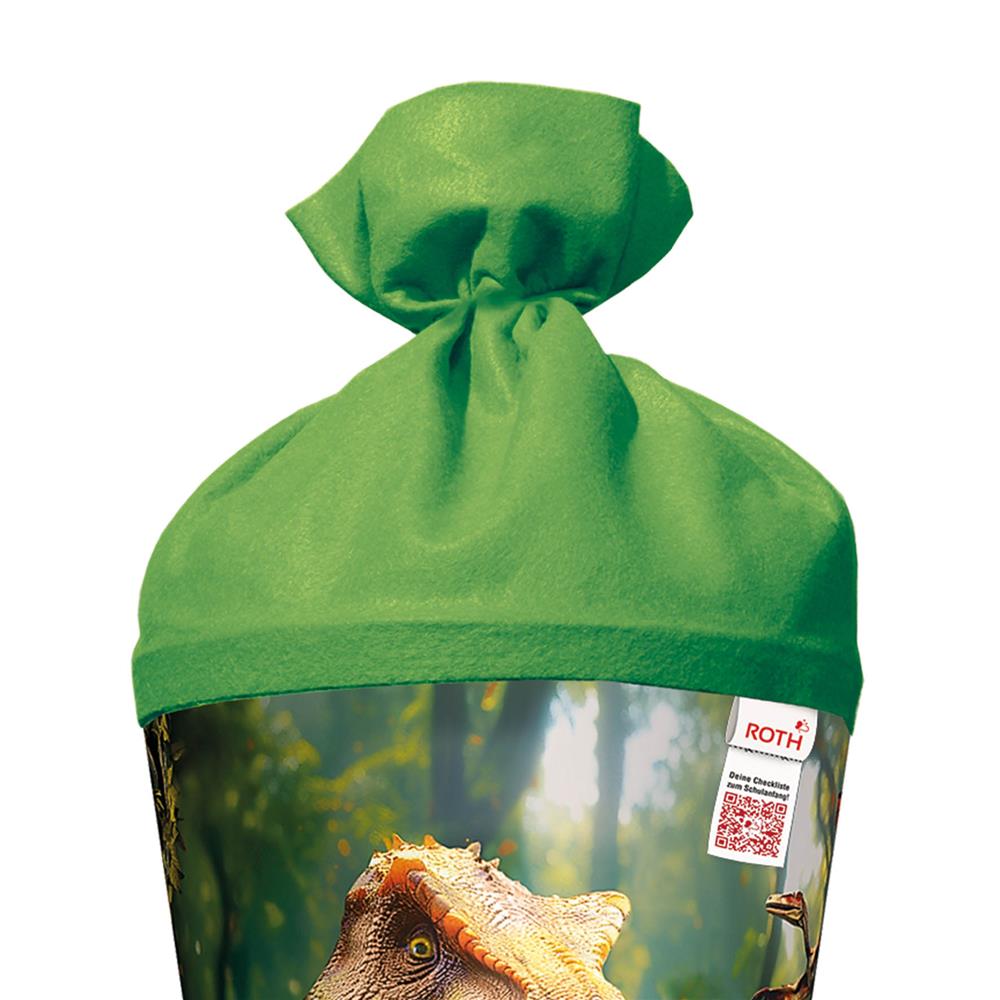 Roth Schultüte Dinosaurier T-Rex Welt, 70cm, rund, Rot(h)-Spitze, Filzverschluss, mit Sound