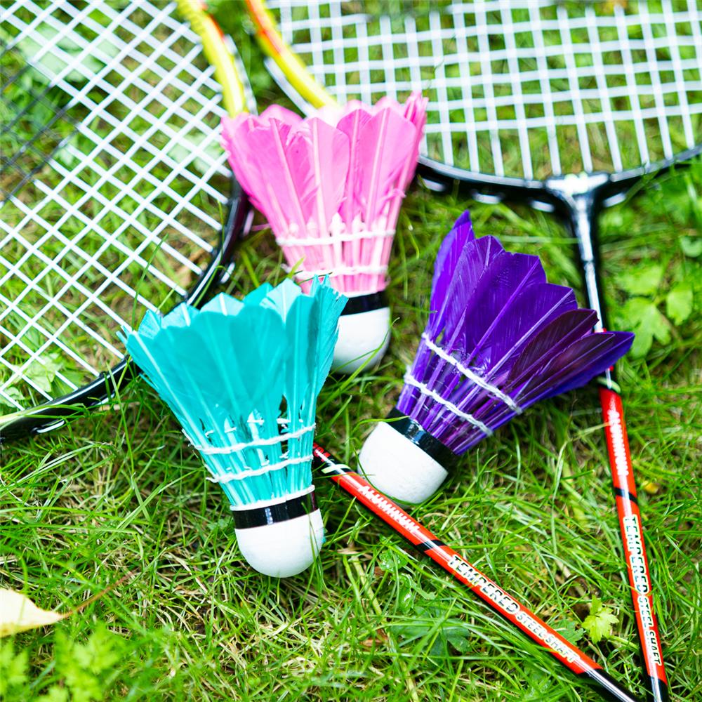 NILS Federbälle Entenfedern 3 Stück, Bunt, Badminton Training Freizeit