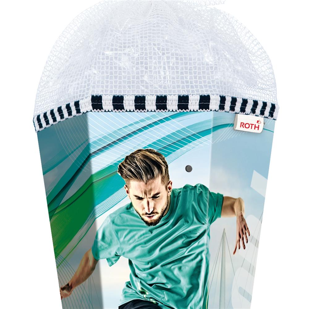 Roth Schultüte Fußballstar, 85cm, eckig, Rot(h)-Spitze, Netzverschluss, mit Sound