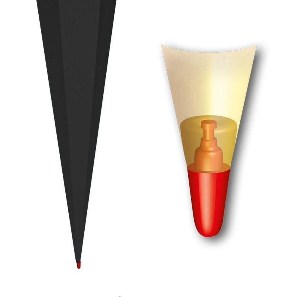 Roth Schultüte-Rohling/Basteltüte, schwarz, 85cm, eckig, Rot(h)-Spitze, mit Tüllverschluss (orange)