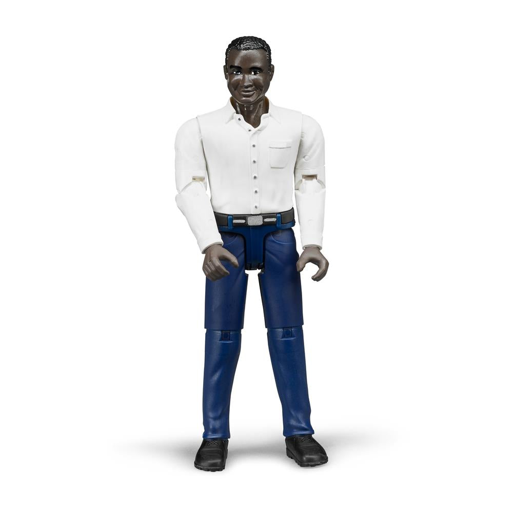 Bruder 60004 - bworld Mann mit dunklem Hauttyp und dunkelblauer Hose