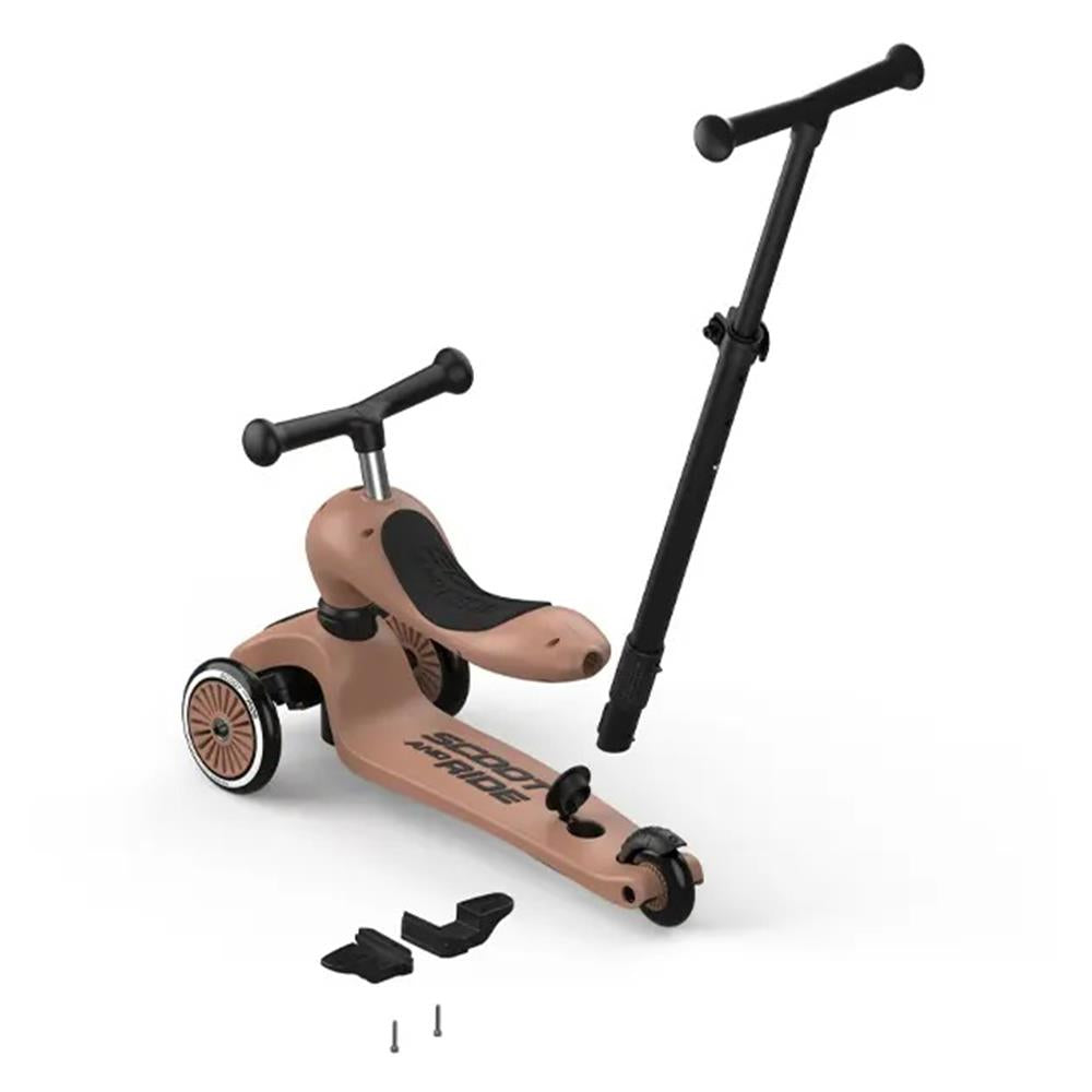 Scoot & Ride Highwaykick 1 Push and Go, mocha - Kinderroller mit Schiebestange