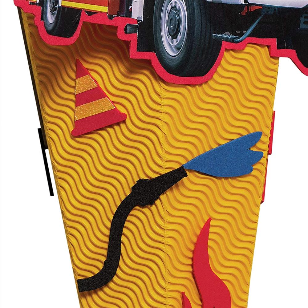 Roth Schultüte-Bastelset, Feuerwehr, 68cm, eckig, Rot(h)-Spitze, Kreppverschluss