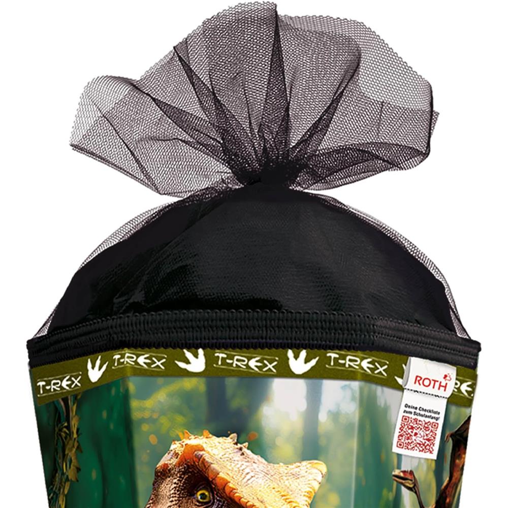 Roth Schultüte Dinosaurier T-Rex, 85cm, eckig, Rot(h)-Spitze, Tüllverschluss, mit Sound