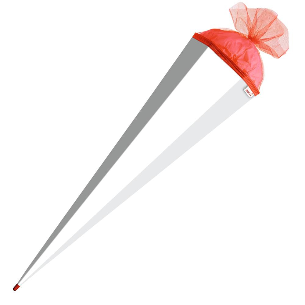 Roth Schultüte-Rohling/Basteltüte, weiß, 85cm, eckig, Rot(h)-Spitze, mit Tüllverschluss (rot)