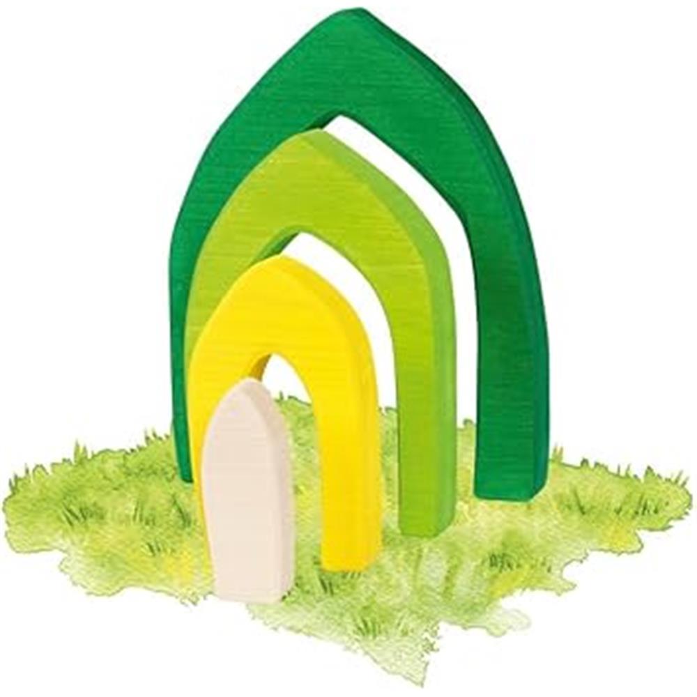 goki Holzbausteine - Vier Jahreszeiten, bunt lackiert