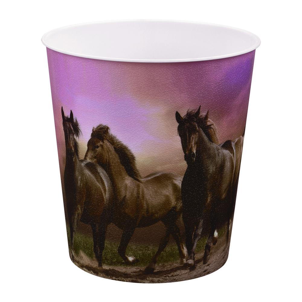 Idena Papierkorb, Pferde - 9 Liter Mülleimer/Apfalleimer aus Kunststoff