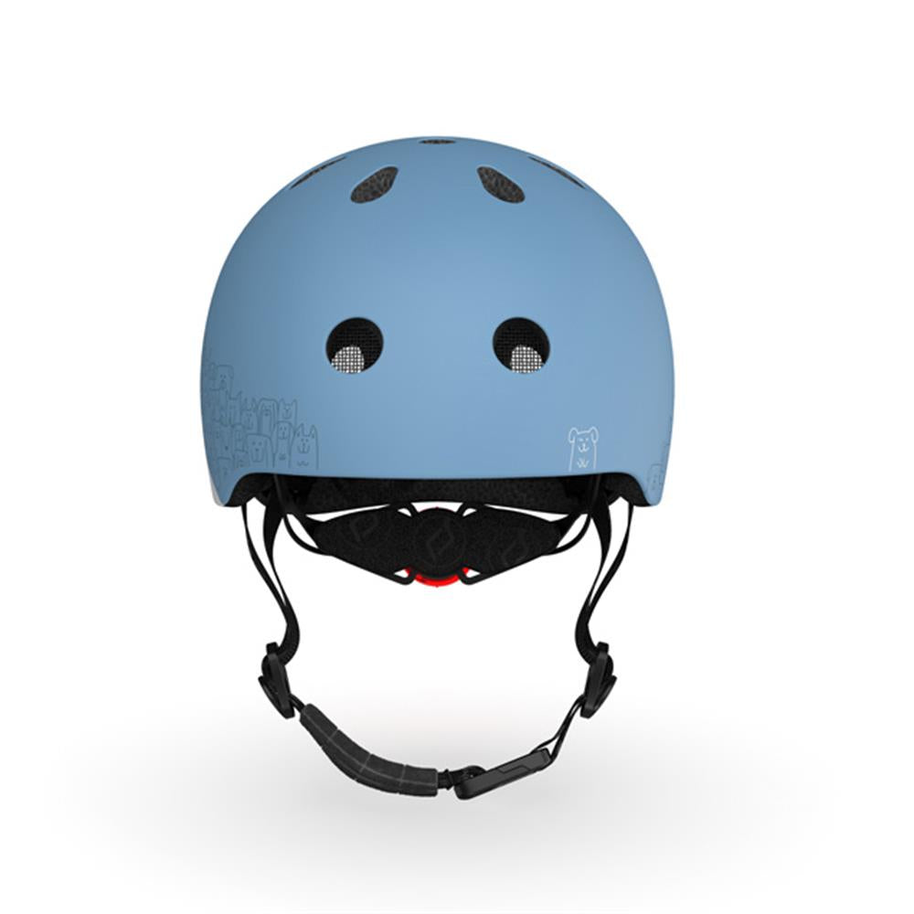 Scoot & Ride Reflektierender Kinderhelm Größe XXS-S (45-51 cm) steel - mit LED-Licht
