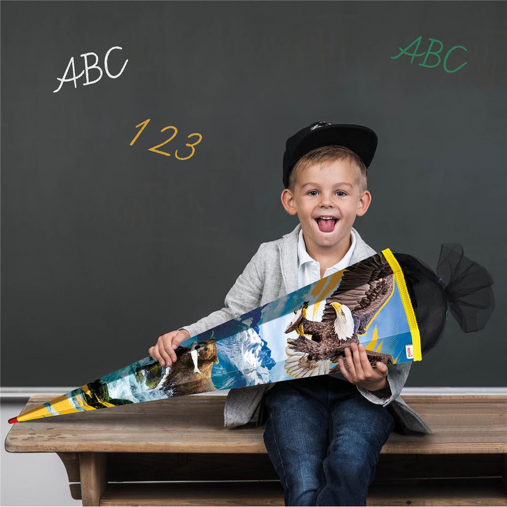 Roth Schultüte Seeadler, 85cm, eckig, Rot(h)-Spitze, Tüllverschluss