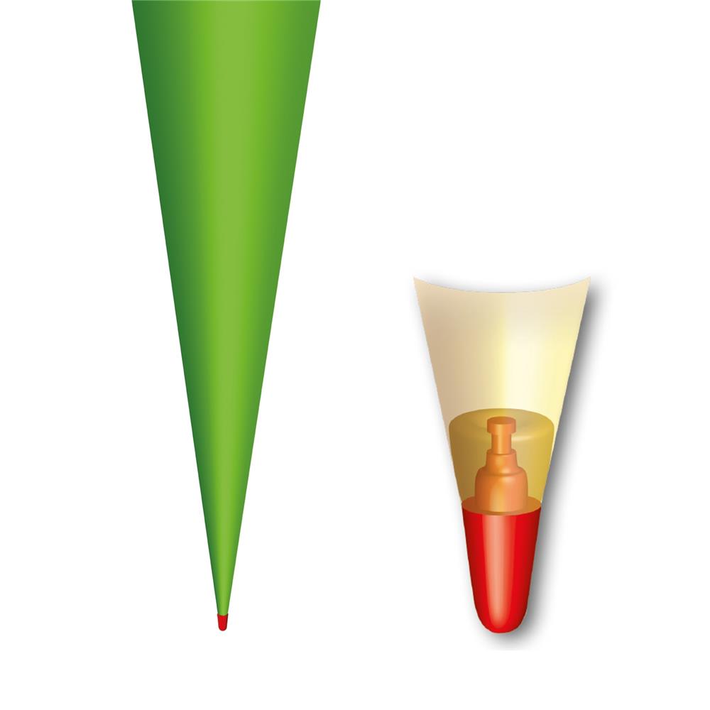 Roth Schultüte-Rohling/Basteltüte, grün, 70cm, rund, Rot(h)-Spitze, mit Filzverschluss