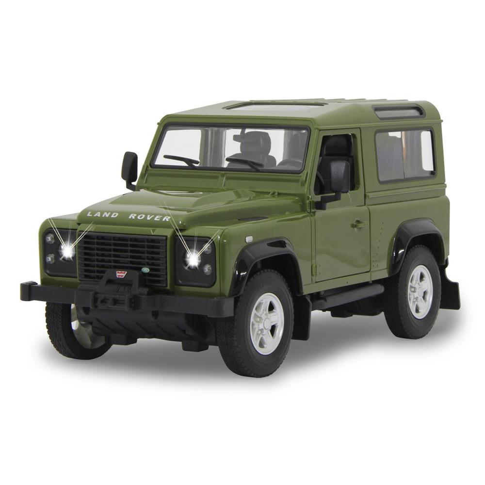 Jamara Land Rover Defender 1:14 grün 2,4GHz Tür manuell Ferngesteuertes Auto mit LED Fahrlicht
