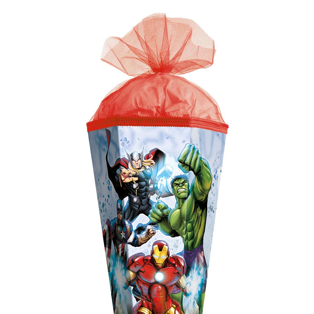 Roth Schultüte Marvel Avengers, 85cm, eckig, Rot(h)-Spitze, Tüllverschluss